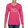 thumbnail image 1 of Slayer Awareness Womens Graphic Long Sleeve T-Shirt, Fuschia, Medium, 1 of 3