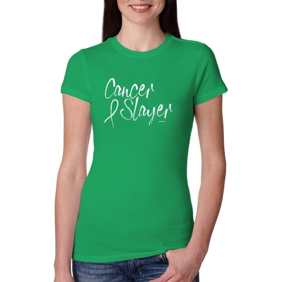 Slayer Awareness Womens Slim Fit Junior Tee, Kelly, 2XL