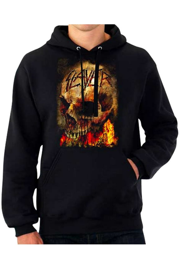 - Fire Skull Mens Pullover Hoodie