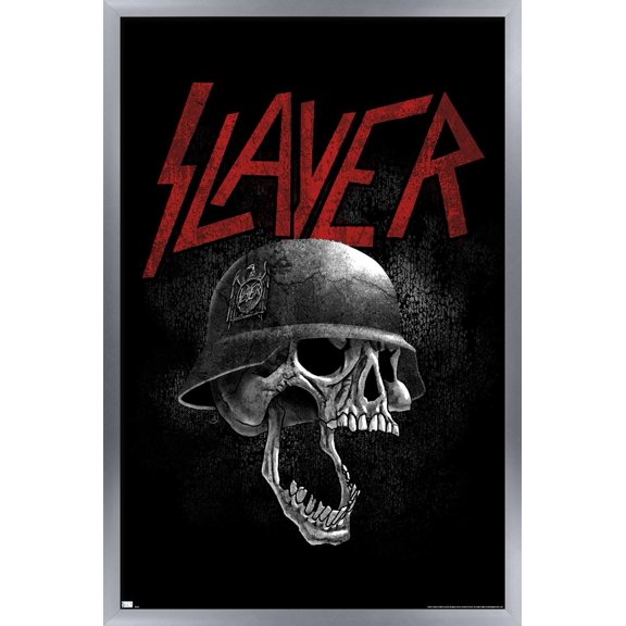 Slayer - Grey Scale Hellmit Wall Poster, 22.375" x 34" Framed