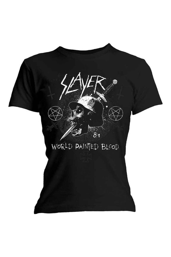 Slayer Ladies T-Shirt: Dagger Skull (Large)