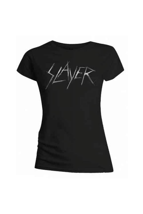Slayer Ladies T-Shirt: Scratchy Logo (Large)