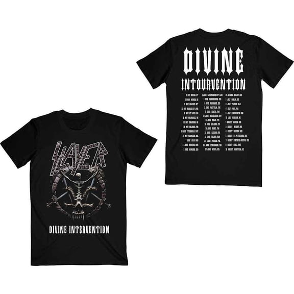 Slayer Men's Divine Intervention 2014 Dates T-Shirt Black Medium | Officially Licensed Merchandise