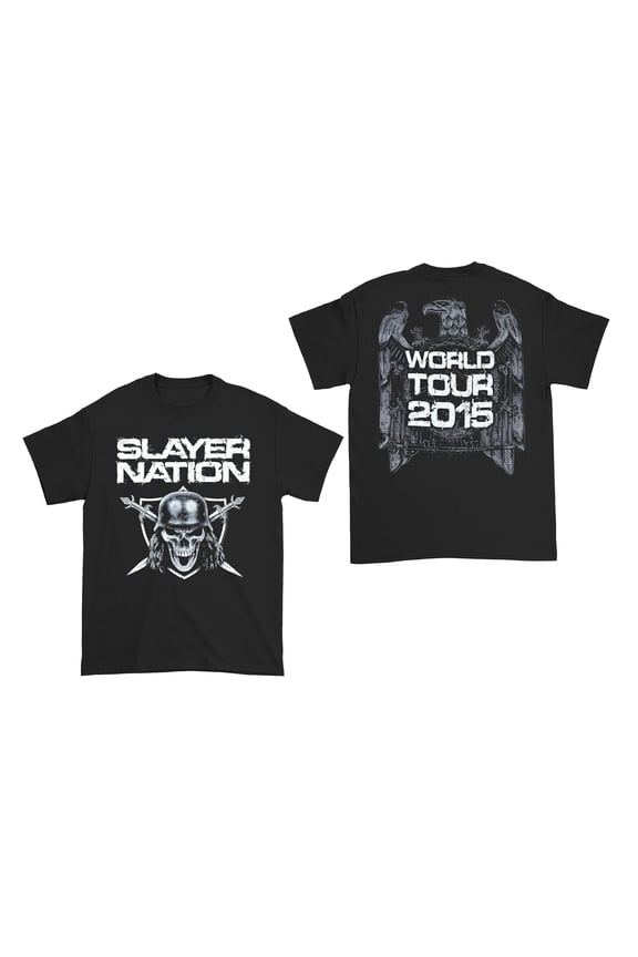 Slayer Men's Slayer Nation 2015 World Tour T-Shirt Black Small | Officially Licensed Merchandise