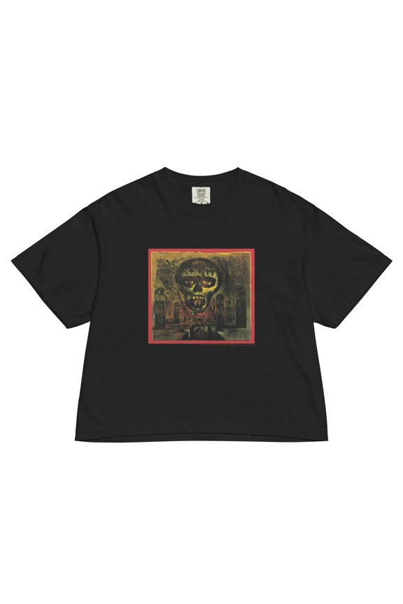 Slayer - Painted Skull Mineral Wash Womens Crop Top