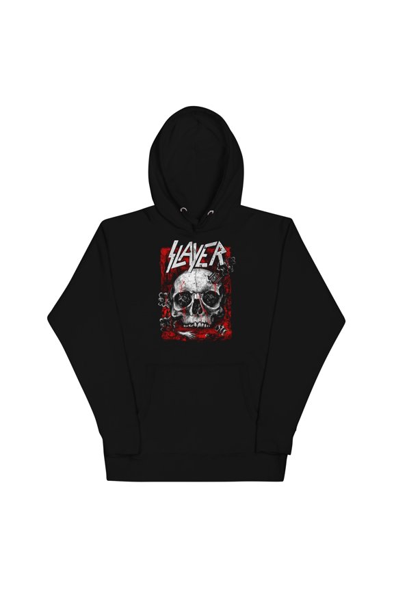 Slayer - Skull Logo Unisex Hoodie - White - Medium