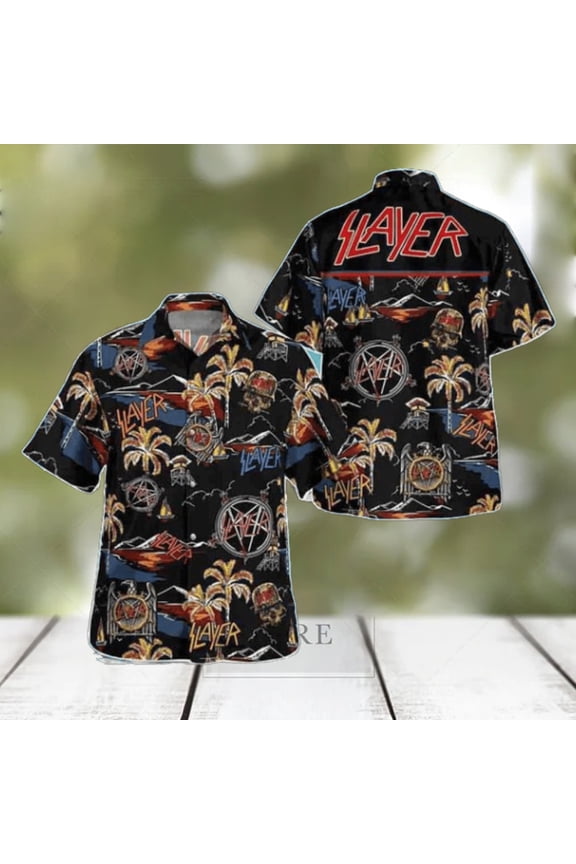 Slayer Tropical Tree And Flower Classic Logo 2024 Summer Trending Hawaii Shirt