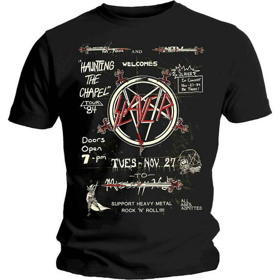 Slayer Unisex T-Shirt Haunting 84 Flier (Medium)