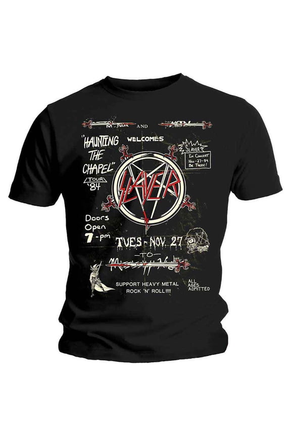 Slayer Unisex T-Shirt Haunting 84 Flier (Small)