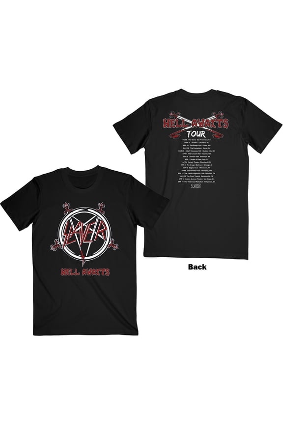 Slayer Unisex T-Shirt Hell Awaits Tour (Back Print) (Small)