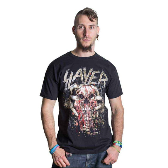 Slayer Unisex T-Shirt Skull Clench (Medium)