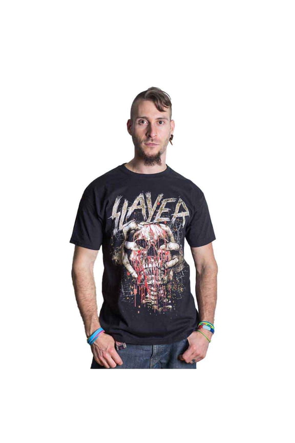 Slayer Unisex T-Shirt Skull Clench (Medium)