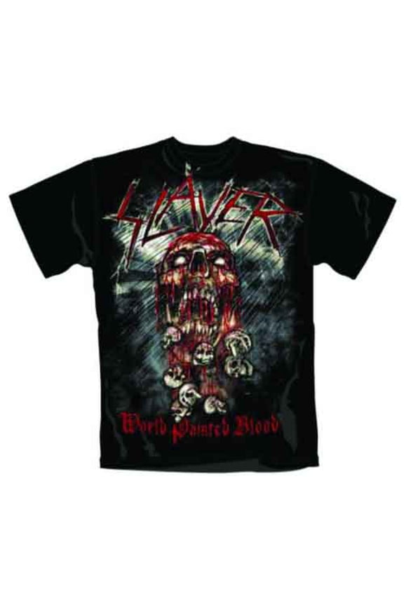 Slayer Unisex T-Shirt World Painted Blood Skull (Medium)