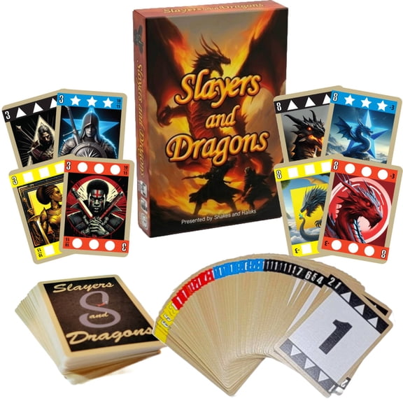 Slayers and Dragons Card Game - Unique Trick-Taking Game for 2-6 Players, Ages 7+, Rotating Partnerships, Fast-Paced Strategy for Family Game Nights