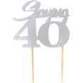Slaying 40 Cake Topper, 1pc, 40th birthday, party decor (Silver