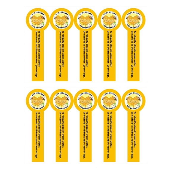 Slccxzc 100Pcs Cartoon Honey Jar Sealing Labels Tamper Proof Sticker for Homemade Honey