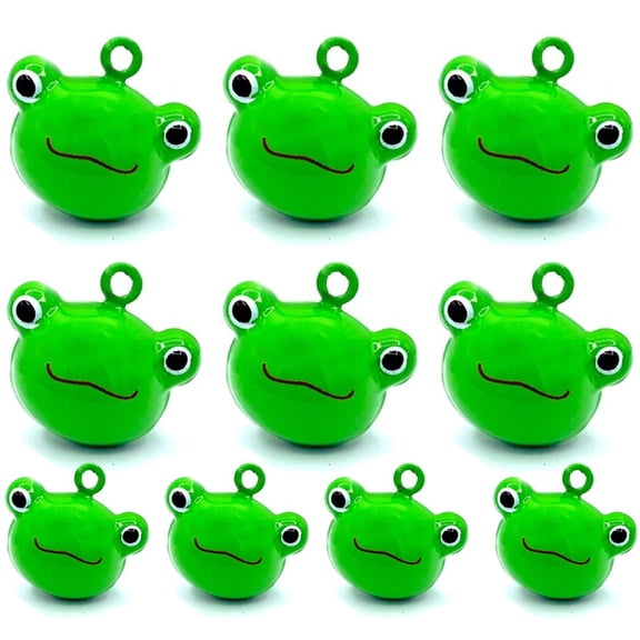 Slccxzc 10Pcs Frog Cartoon Jingle Bells, Metal Bells for Wind Chime Making Christmas Decoration
