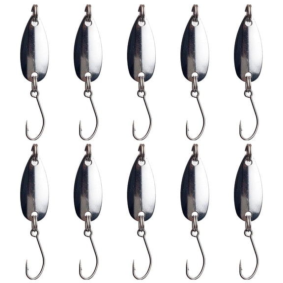 Slccxzc 10pcs Micro Metal Fishing Spoon Lures Set Spinner Baits for Freshwater Fishing