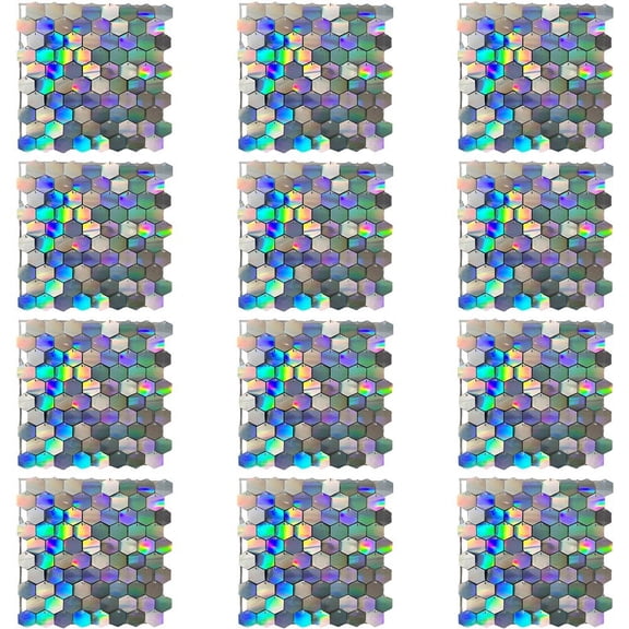 Slccxzc 12 Pack Colorful Hexagonal Sequin Wall Backdrop Panels Disco Party Wall Decorations
