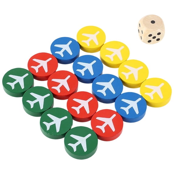 Slccxzc 16 Pcs Flying Chess Pieces Classic Board Game Chess Pieces With Game Dice Flying Chess Game Pieces Set Board Game Accessories