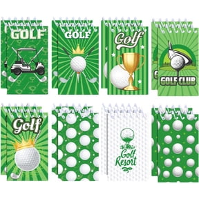 Slccxzc 16 Pcs Golf Themed Mini Spiral Notebook Pocket Memo Notepad Party Favor Set