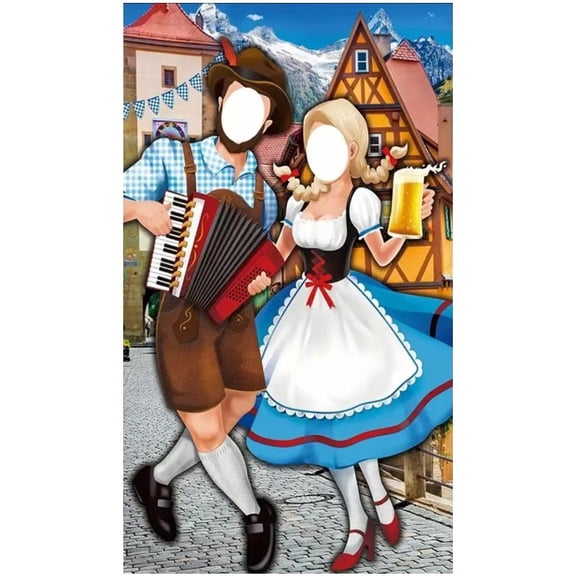 Slccxzc 180x90cm Oktoberfest Party Backdrop Polyester Banner Washable Reusable Wall Decor
