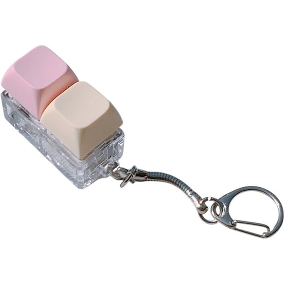 Slccxzc 2 Keys Keyboard Fidget Clicker Keychain Stress Relief Finger Toy for Adult Daily Use