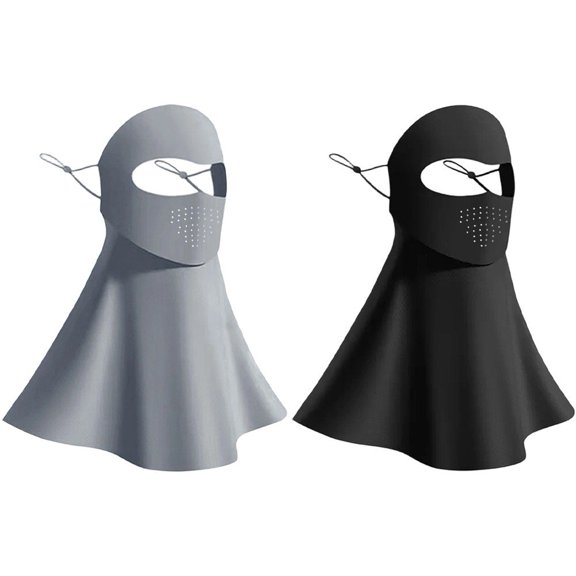 Slccxzc 2 Pack Full Face Sun Protection Mask Balaclava ,Breathable Sunscreen UV Protector with Drinking Hole for Outdoor Activities