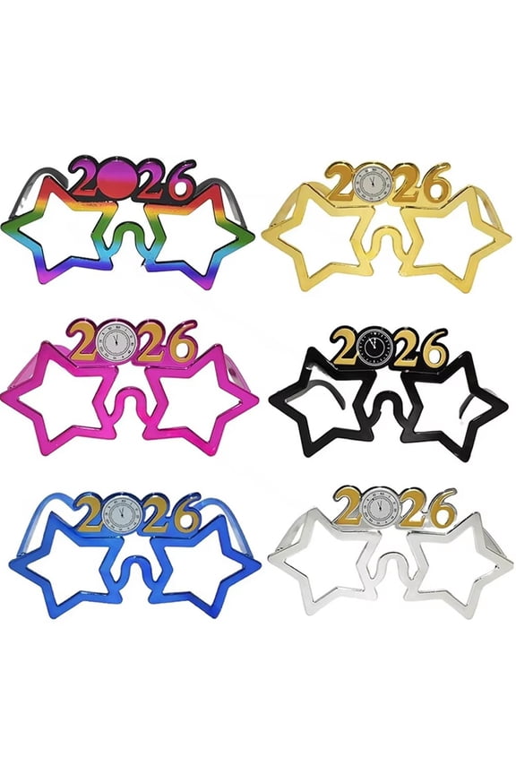 2026 Number Glasses New Year Eyeglasses Glitter Party Sunglasses for New Year Eve Graduation Christmas Photo Booth Props