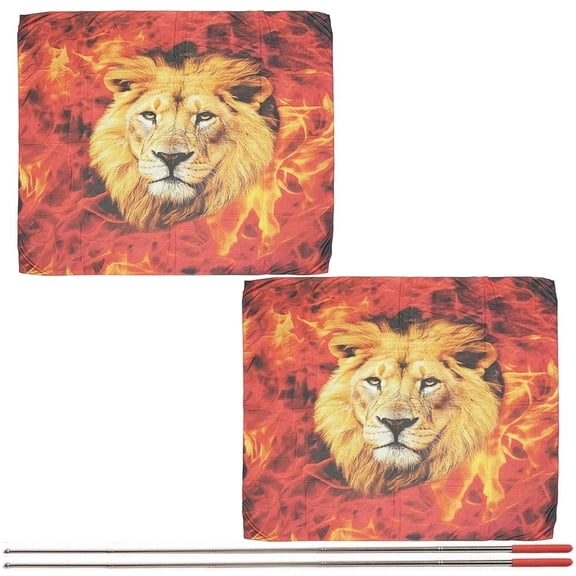 Slccxzc 2PCS Praise Worship Flags With Flexible Rod Belly Dance Chiffon Flame Flag Church Banners Outdoor Perfomance Props