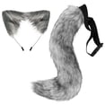 thumbnail image 1 of Slccxzc 2Pcs/Set Cat Shape Ears Headband Set with Long Tail for Animal Theme Party, 1 of 7