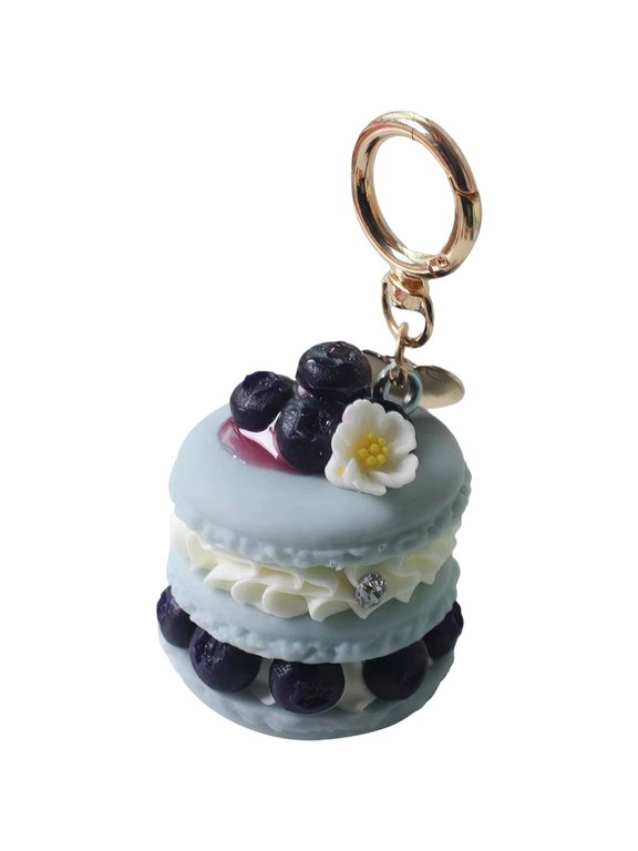 3D Macaron Cake Resin Keychain, Cute Dessert Bag Purse Charm Accessory