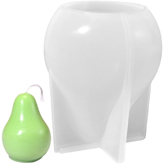 Slccxzc 3D Pear Shape Silicone Mold Fruit Series Candle Making Soap Resin Casting Mould