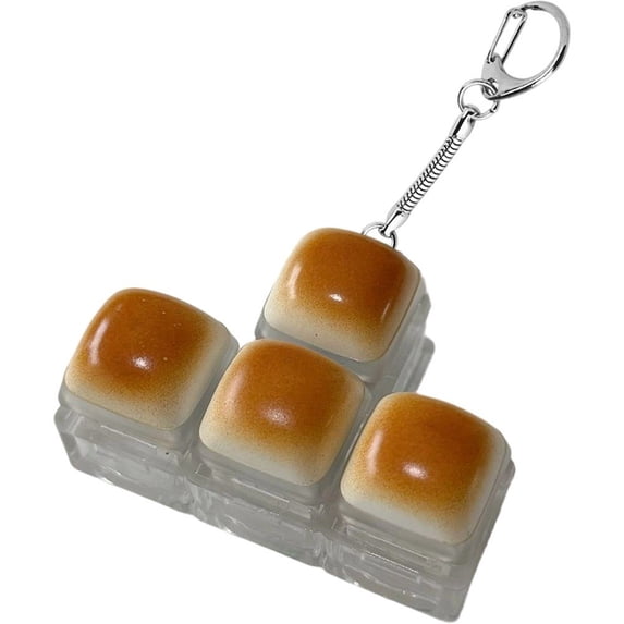 Slccxzc 4 Keys Caramel Bread Fidget Clicker Keychain Light Button ...