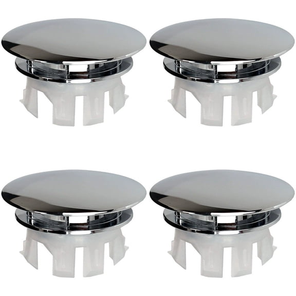 Slccxzc 4 Pcs Sink Overflow Ring Round Basin Overflow Hole Cover Trim Cap for Bathroom Kitchen