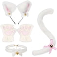 thumbnail image 1 of Slccxzc 4Pcs Cat Ears Design Headband Set with Gloves, Choker, Tail for Party, 1 of 7