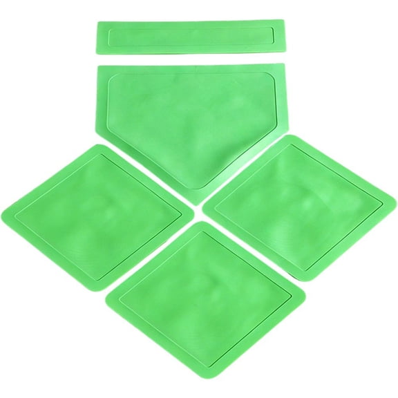Slccxzc 5 Piece Throw Down Baseball Base Set, Softball Kickball Bases for Backyard Practice Games