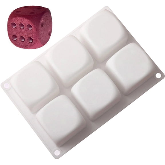 Slccxzc 6-Cell Dice Cube Mousse Cake Mould Silicone Cake Mold Party Dessert Making Tools Kitchen Pastry Baking Supplies