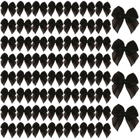 Slccxzc 60 Pack Black Mini Mesh Ribbon Bows, Tiny Lace Bowknots for DIY Crafts Sewing Gift Wrapping
