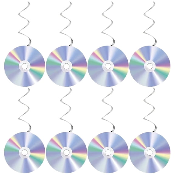 Slccxzc 8 Pcs Record Spiral Decorations Music Note Record Hanging Swirls Ceiling Decor