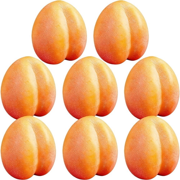 Slccxzc 8Pcs Simulation Apricot Props, Faux Fruit Models for Home Kitchen Party Desktop Decor