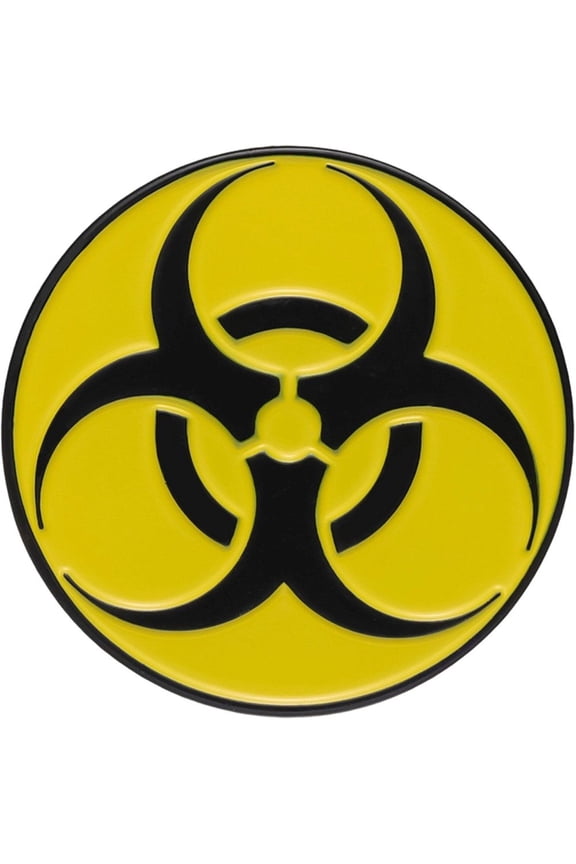 Biohazard Radioactive Radiation Warning Enamel Pin Yellow Metal Hazard Symbol Lapel Badge