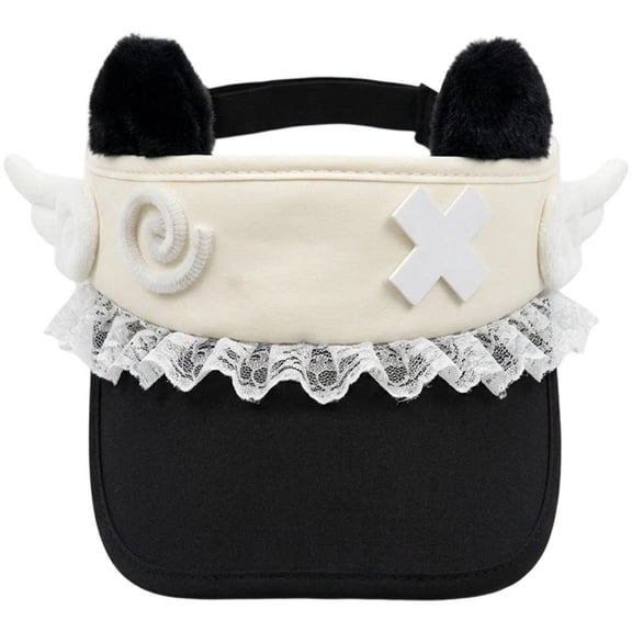 Slccxzc Black Sweet Baseball Cap Kawaii Cat Ear Hats Lolita Style Fashion Caps Summer Sun Hat
