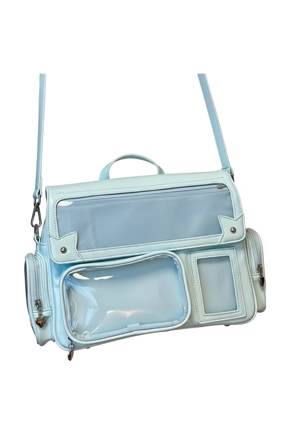 Blue Japanese Style Ita Bag PU Leather Y2K Harajuku Backpack Shoulder Bag
