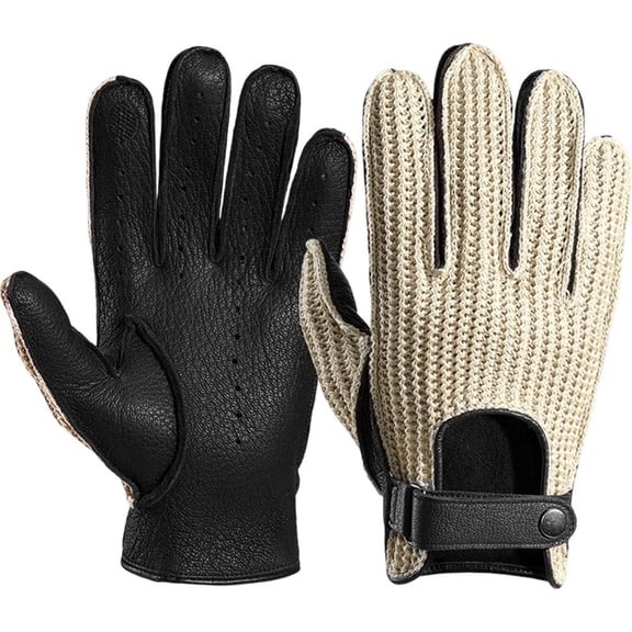 Slccxzc Breathable Horse Riding Equestrian Gloves, Goatskin Leather Grip Gloves for Men Women Cycling Gardening