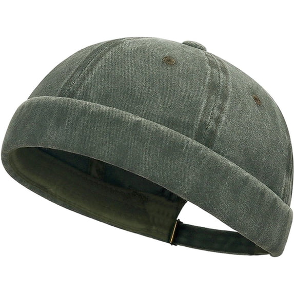 Slccxzc Brimless Hat Docker Cap No Brim Hats Skull Caps Rolled Cuff Beanie for Men Hip Hop