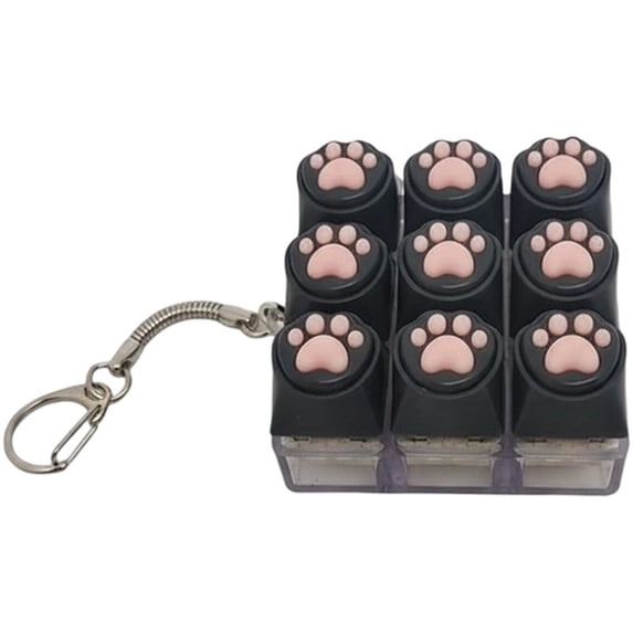 Slccxzc Cat Paw Keyboard Fidget Clicker Keychain Stress Relief Sensory Toy for Adults