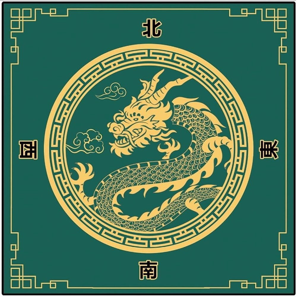 Slccxzc Chinese Style Mahjong Mat, Anti Slip and Noise Reduction Mahjong Table Cover Portable Game Mat for Mahjong, Poker, Card, Board & Tile Games