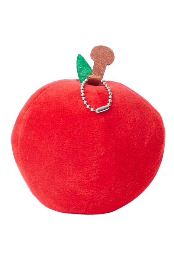 Cute Apple Shape Keychain for Women, Plush Keyring Fluffy Bag Charm Pendant Soft Car Key Holder Keyring Decor Accessories for Backpack Purse Keys