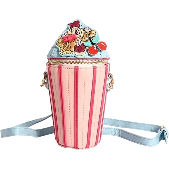 Slccxzc Cute Purse Bag Kawaii Food Ice Cream Purse Chain PU Phone Shoulder Wallet Crossbody Handbag for Women